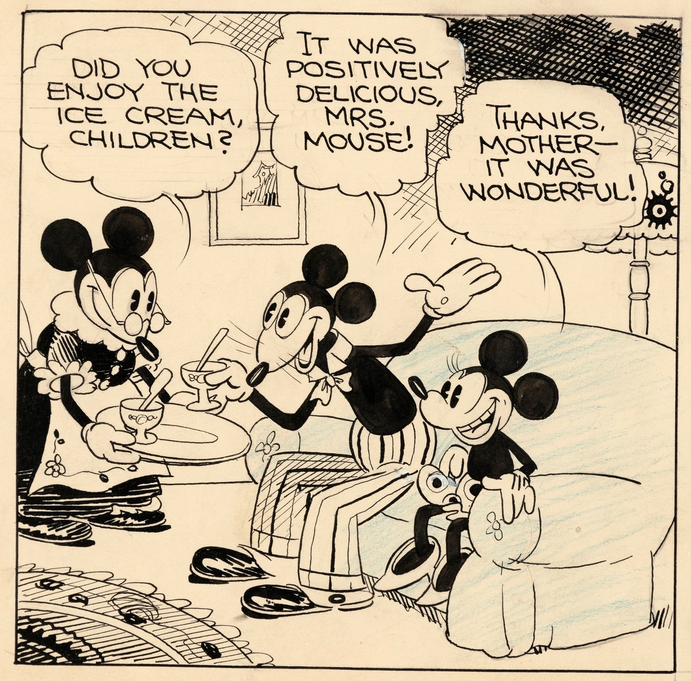 Hake's - EARLY & HISTORIC MICKEY MOUSE 1930 DAILY STRIP ORIGINAL ART BY ...