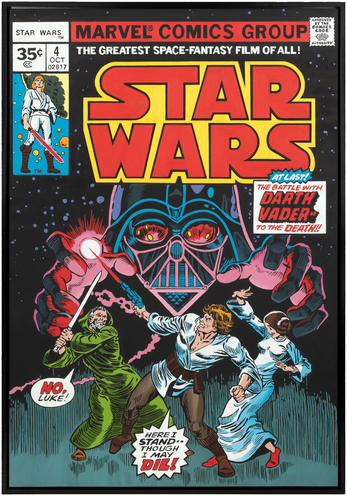 Hake's - STAR WARS #4 MARVEL COMIC BOOK COVER RECREATION PAINTING ORIGINAL  ART BY NICOLE PETRILLO.