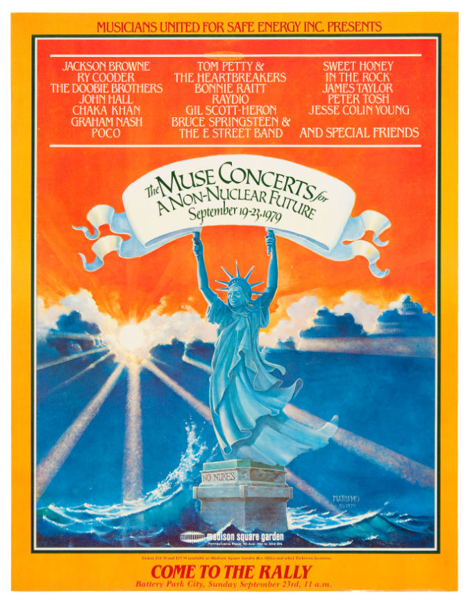 Hake's "THE MUSE CONCERTS FOR A NONNUCLEAR FUTURE" CONCERT POSTER.