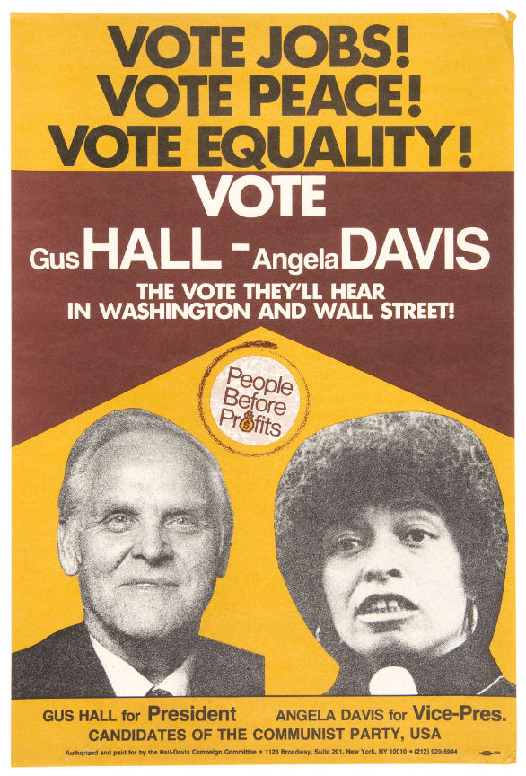 Hake's - GUS HALL/ANGELA DAVIS 1980 COMMUNIST PARTY POSTER TRIO.