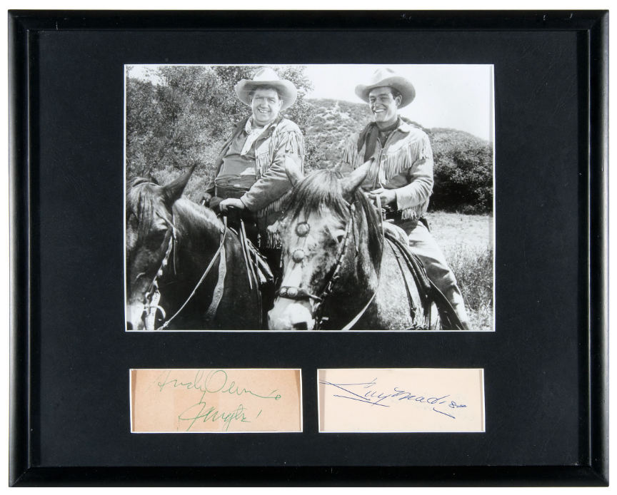 Hake's - WILD BILL HICKOK AND JINGLES “ANDY DEVINE/GUY MADISON” FRAMED ...